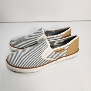 Tommy Bahama Mens Size 9.5 Blue Stripe Loafers Slip On Shoes Sneakers Nautical
